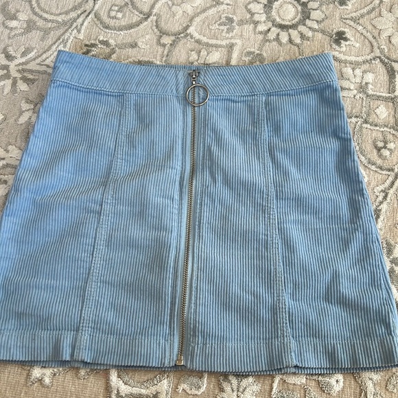 Forever 21 Blue Corduroy Mini Skirt - Picture 2 of 4